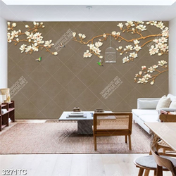 Tranh hoa mộc lan in dán tường