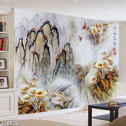 Tranh sơn dầu núi và hoa vân môn