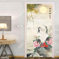 Tranh chim Hạc và hoa mẫu đơn