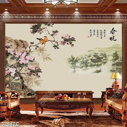 Tranh hoa mộc lan và chim