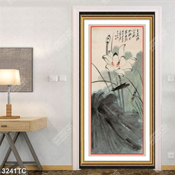 Tranh hoa sen thư pháp đẹp