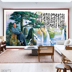 Tranh lãnh tụ Trung Quốc và nền thác nước