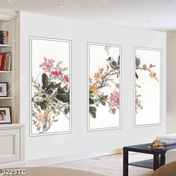 Tranh 3 tấm ghép hoa