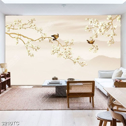 Tranh hoa mộc lan và chim