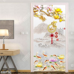 Tranh cá chép và hoa mộc lan