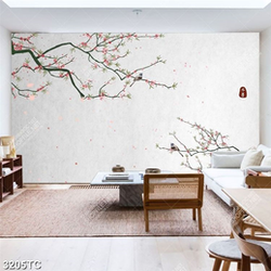 Tranh hoa đào dán tường đẹp
