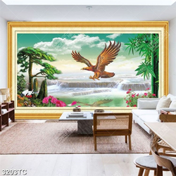 Tranh đại bàng và thác nước