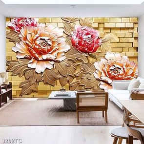 Tranh phù điêu hoa mẫu đơn