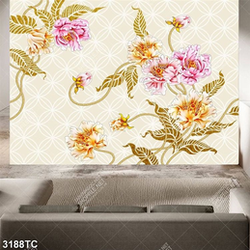 Tranh hoa mẫu đơn dán tường đẹp