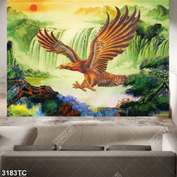 Tranh phong cảnh và chim đại bàng