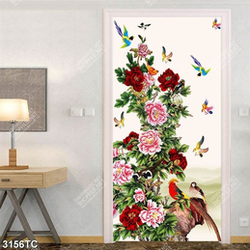 Tranh hoa mẫu đơn khổ dọc