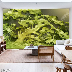 Tranh giả ngọc chim Hạc trên cây tùng