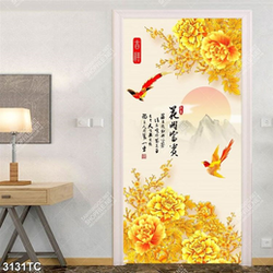 Tranh tài lộc hoa mẫu đơn và chim
