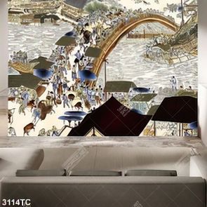 Tranh phố cổ ngày xưa