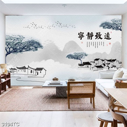 Tranh phong cảnh phố cổ trên sông