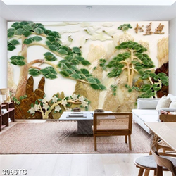 Tranh phù điêu gỉa ngọc cây tùng