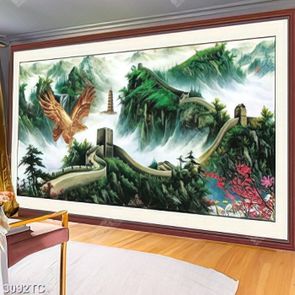 Tranh chim đại bàng và vạn lý trường thành
