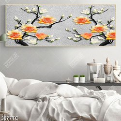 Tranh hoa mộc lan nền đá