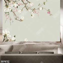 Tranh hoa mộc lan in giấy dán tường đẹp