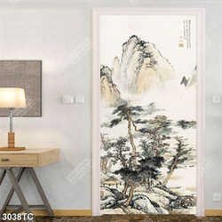 Tranh núi và cây khổ dọc