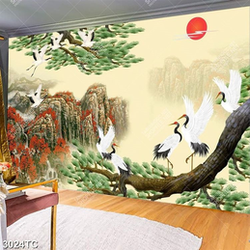 Tranh đàn chim Hạc phong thủy