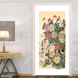 Tranh hoa mẫu đơn và chim