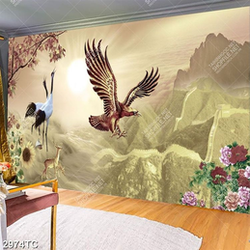 Tranh hạc và đại bàng trên núi