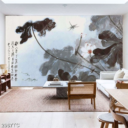 Tranh thư pháp hoa Sen