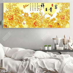 Tranh tài lộc hoa mẫu đơn