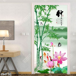 Tranh cây Trúc và hoa Sen, các chép