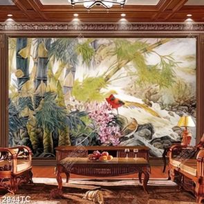 Tranh cây tre và đôi chim