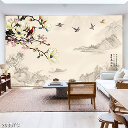 Tranh hoa mộc lan và chim