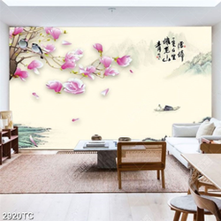 Tranh mộc lan và nền thư pháp quê hương