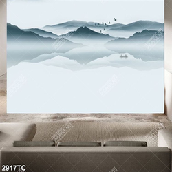 Tranh ghép mây và núi