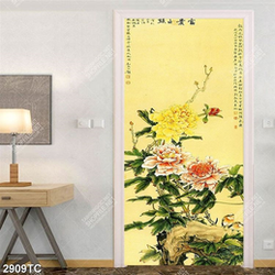 Tranh hoa mẫu đơn khổ dọc