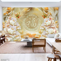 Tranh hoa mẫu đơn và chư thư pháp