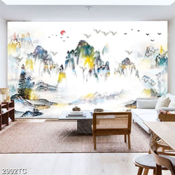 Tranh ghép núi và mây