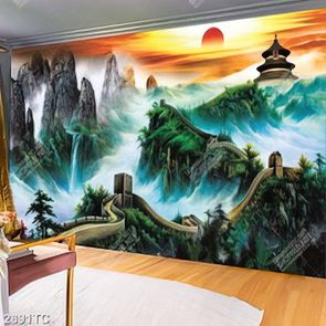 Tranh sơn thủy và vạn lý trường thành