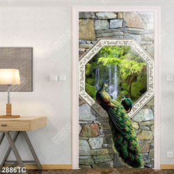 Tranh chim công và thác nước phong thủy