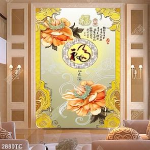 Tranh tài lộc hoa mẫu đơn