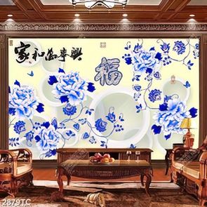 Tranh chim công xanh