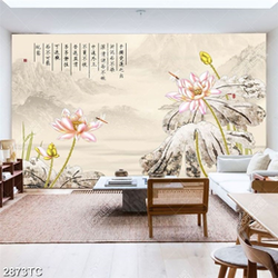 Tranh thư pháp hoa Sen