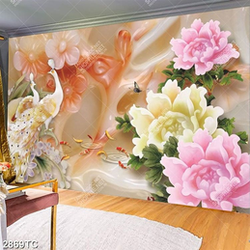 Tranh chim công và hoa mẫu đơn