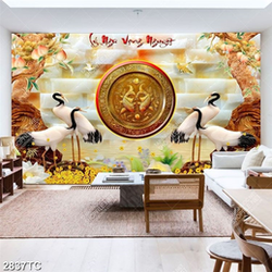 Tranh gỉa ngọc đôi chim Hạc