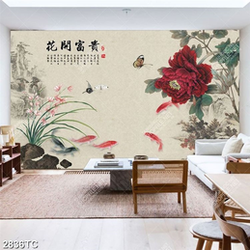 Tranh hoa mẫu đơn và hoa lan