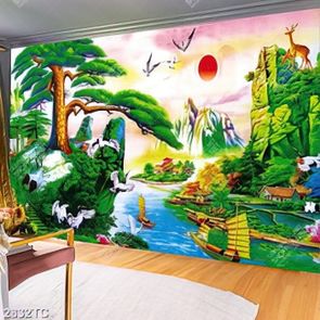 Tranh sơn dầu thuận buồm xuôi gió in kính đẹp