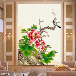 Tranh hoa mẫu đơn in chất lượng cao