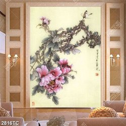 Tranh hoa mẫu đơn in dán tường đẹp