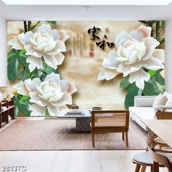 Tranh thư pháp hoa mẫu đơn gỉa ngọc