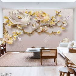 Tranh lụa 3D hoa đẹp